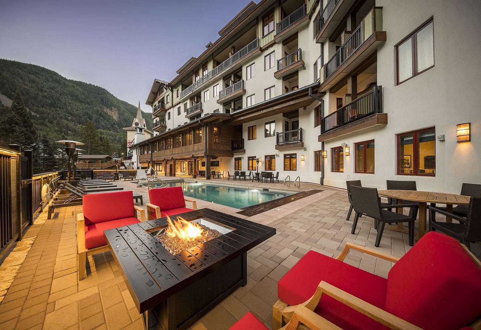 Pool view of The Blake at Taos Ski Valley