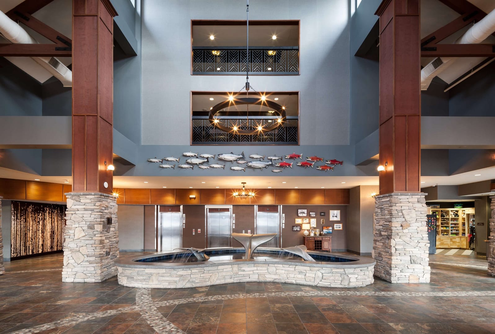Lobby view of Embassy Suites Anchorage