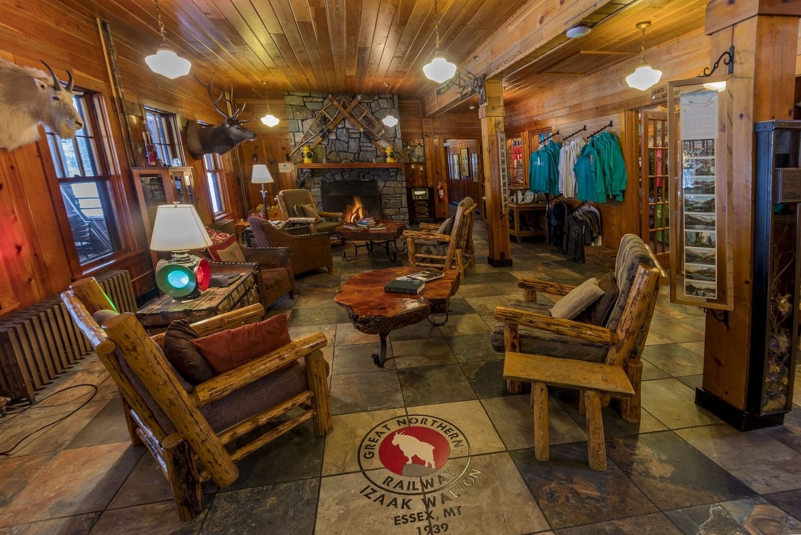 Lobby view of Izaak Walton Inn