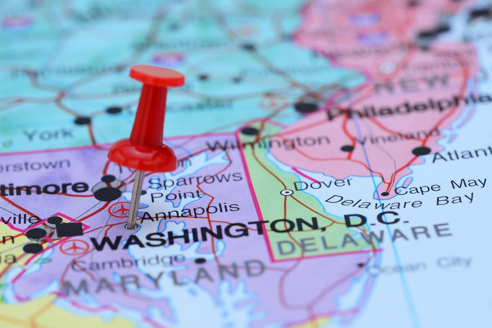 Annapolis pinned on a map of USA