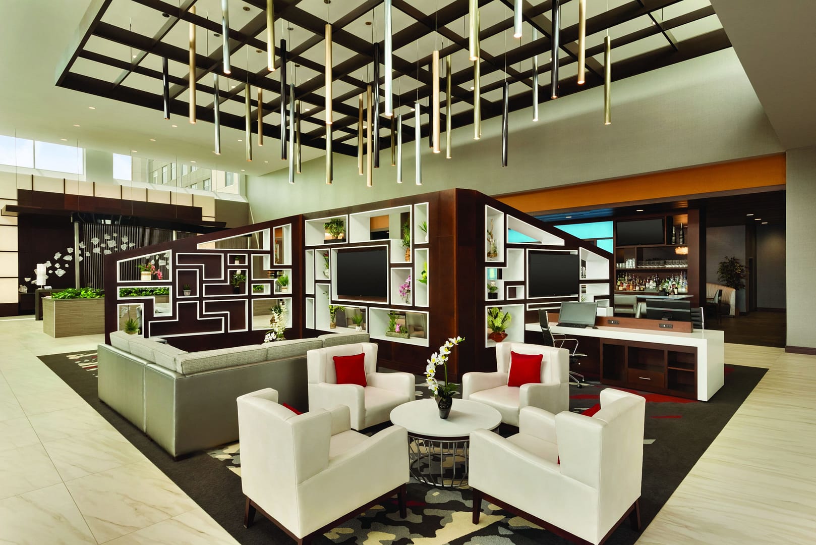 Lounge view of Embassy Suites by Hilton Noblesville Indianapolis Conference Center