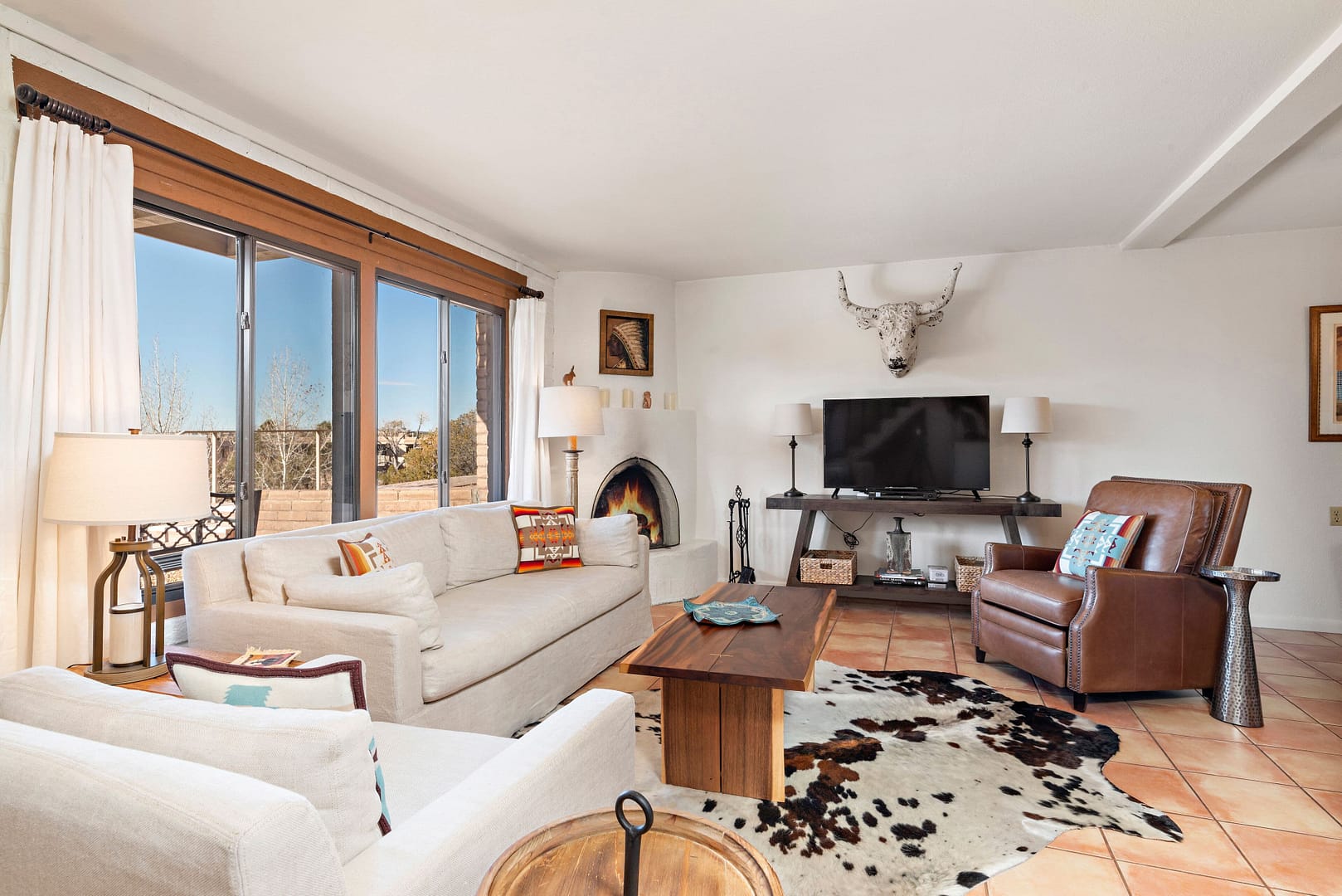 Living room view of Fort Marcy Hotel Suites