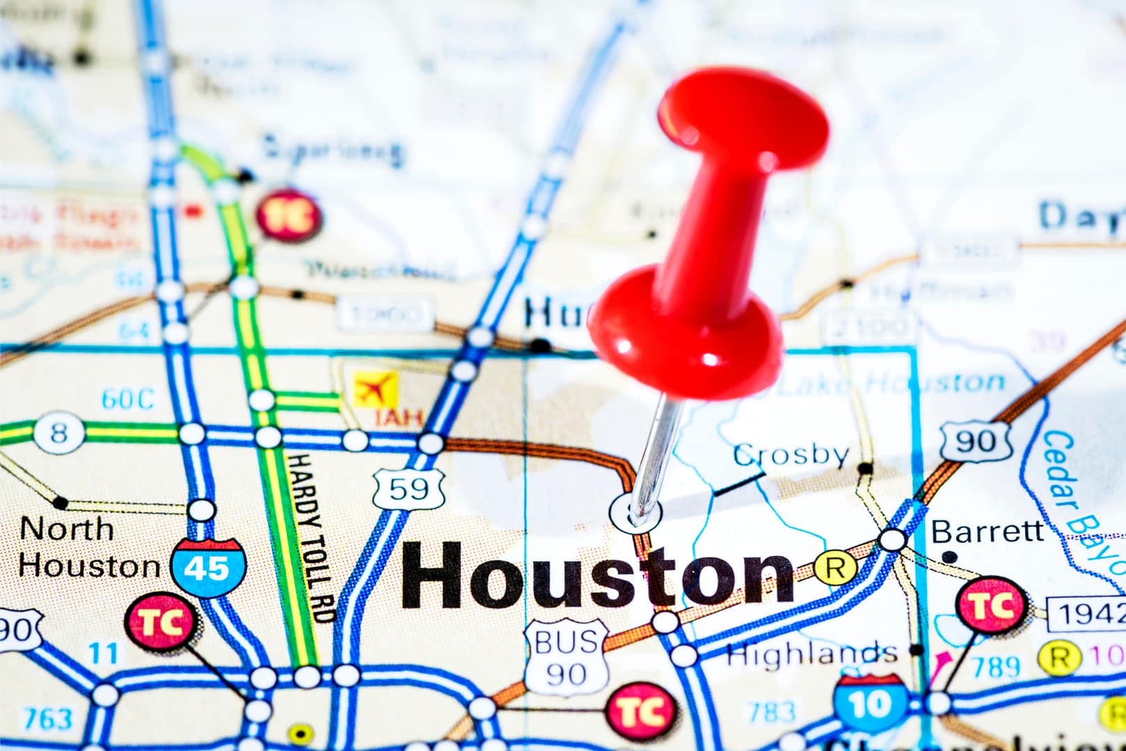 Map view of Houston