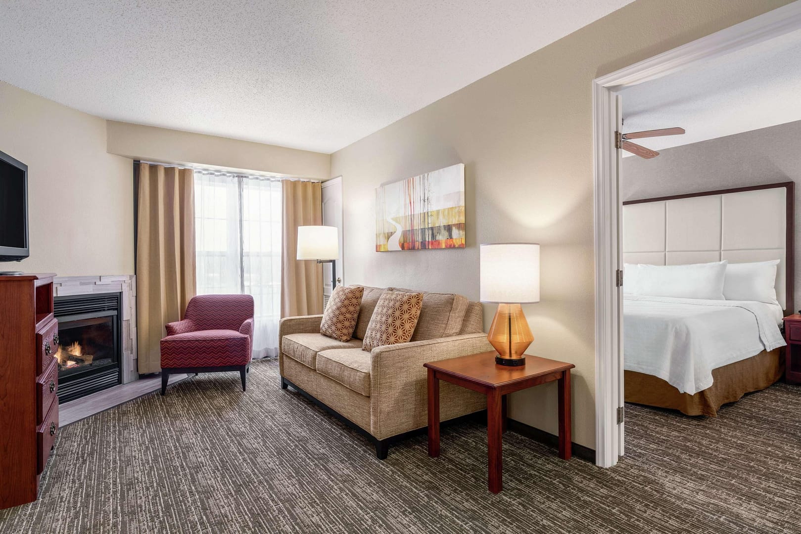 Living room view of Homewood Suites by Hilton Providence-Warwick