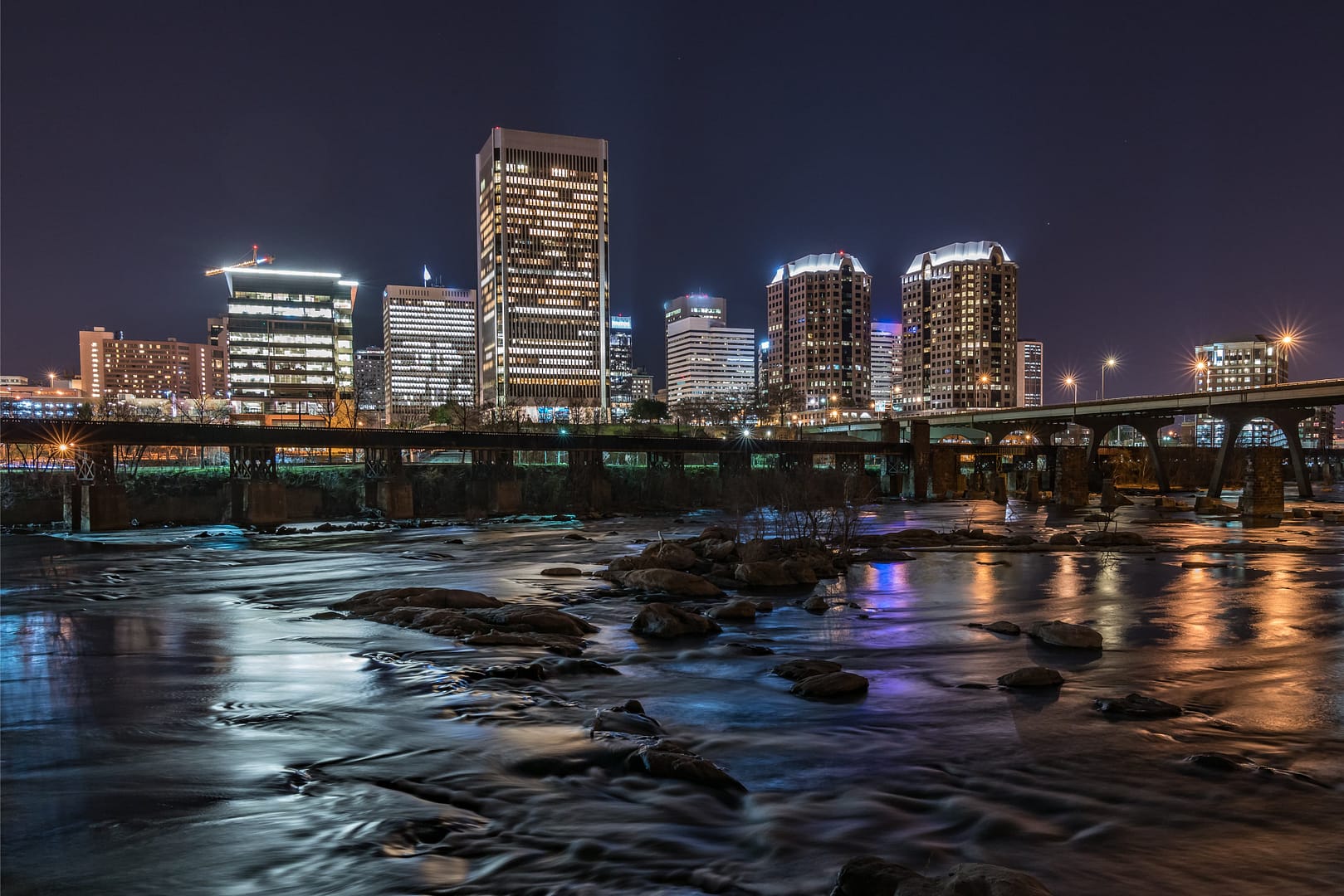 Richmond, Virgina night skyline