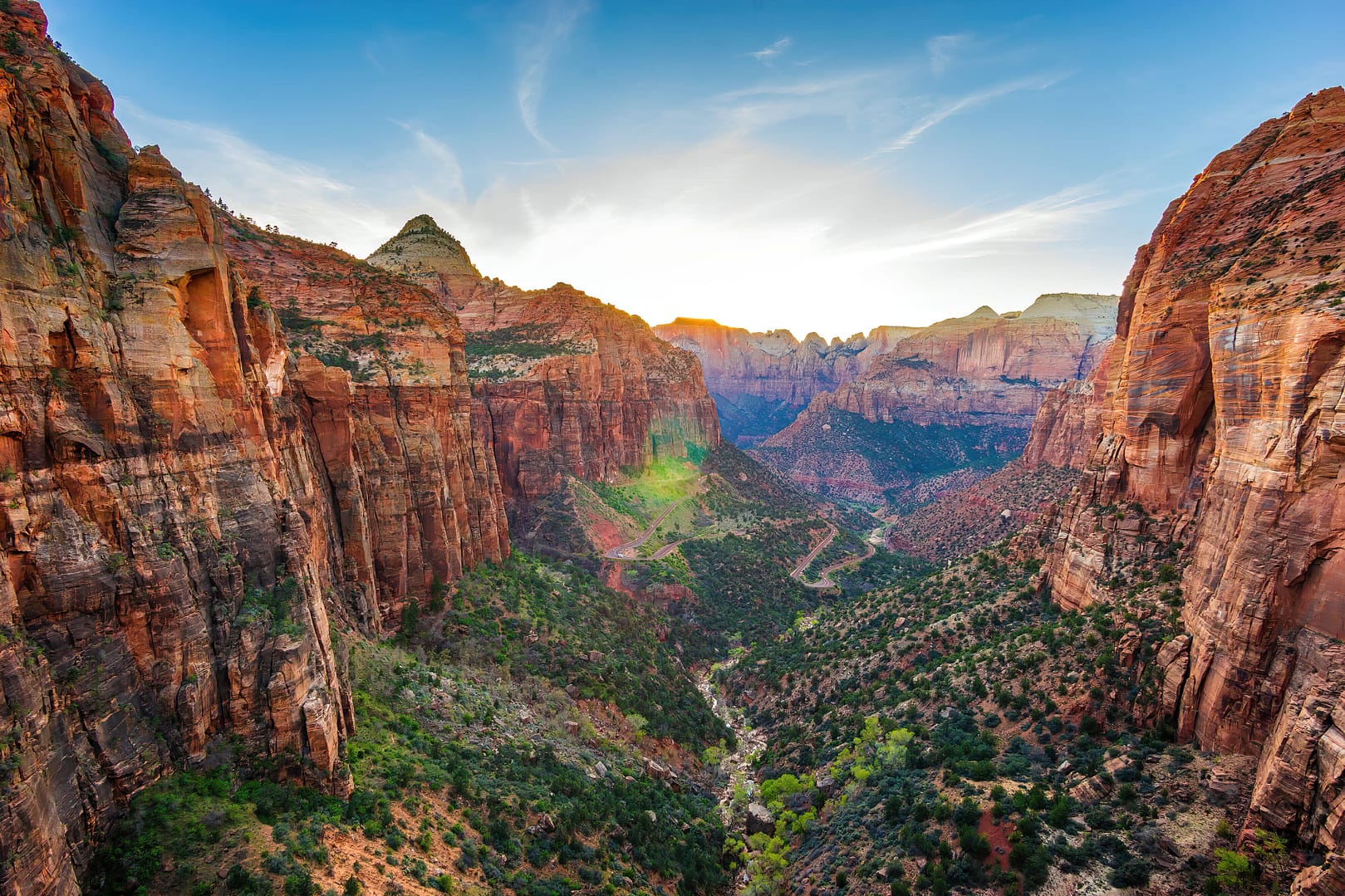 Canyon Overlook at Sunset in Zion National Park, Utah, USA