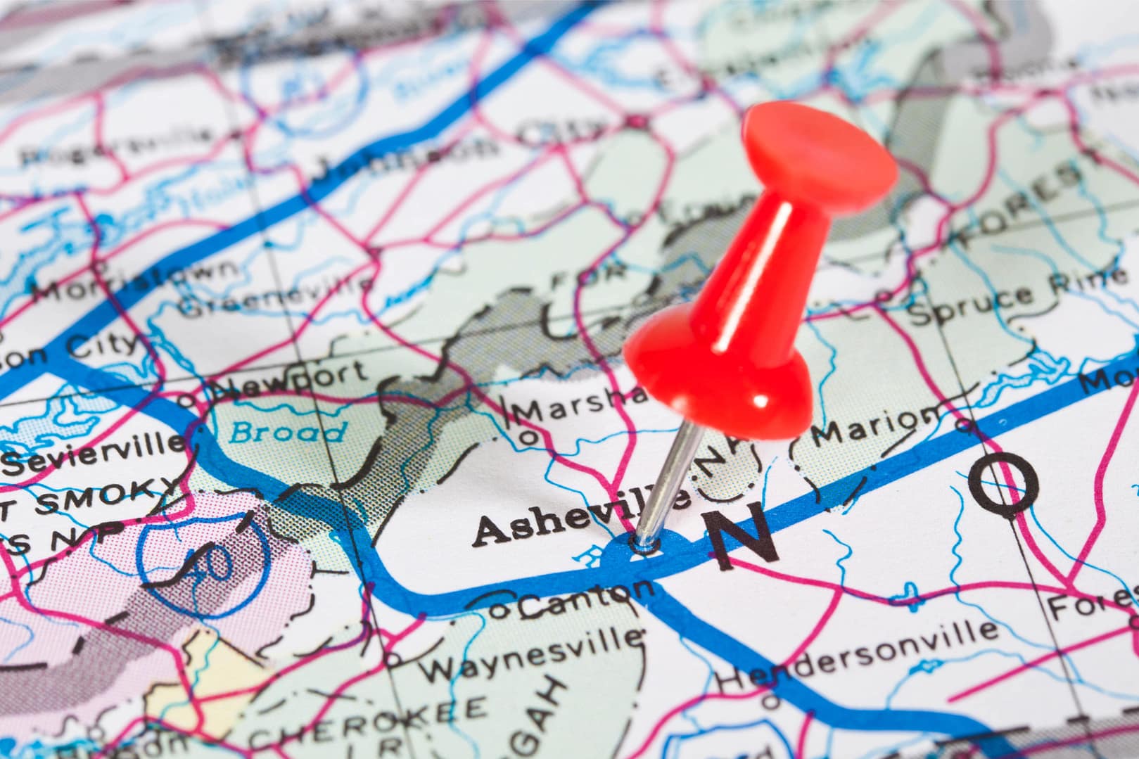 Asheville, North Carolina, USA map