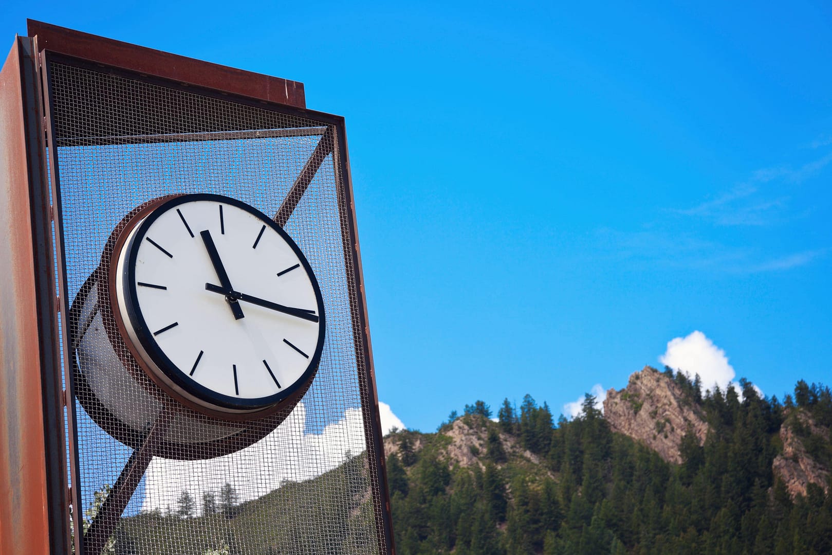 Clock in the park downtown Aspen