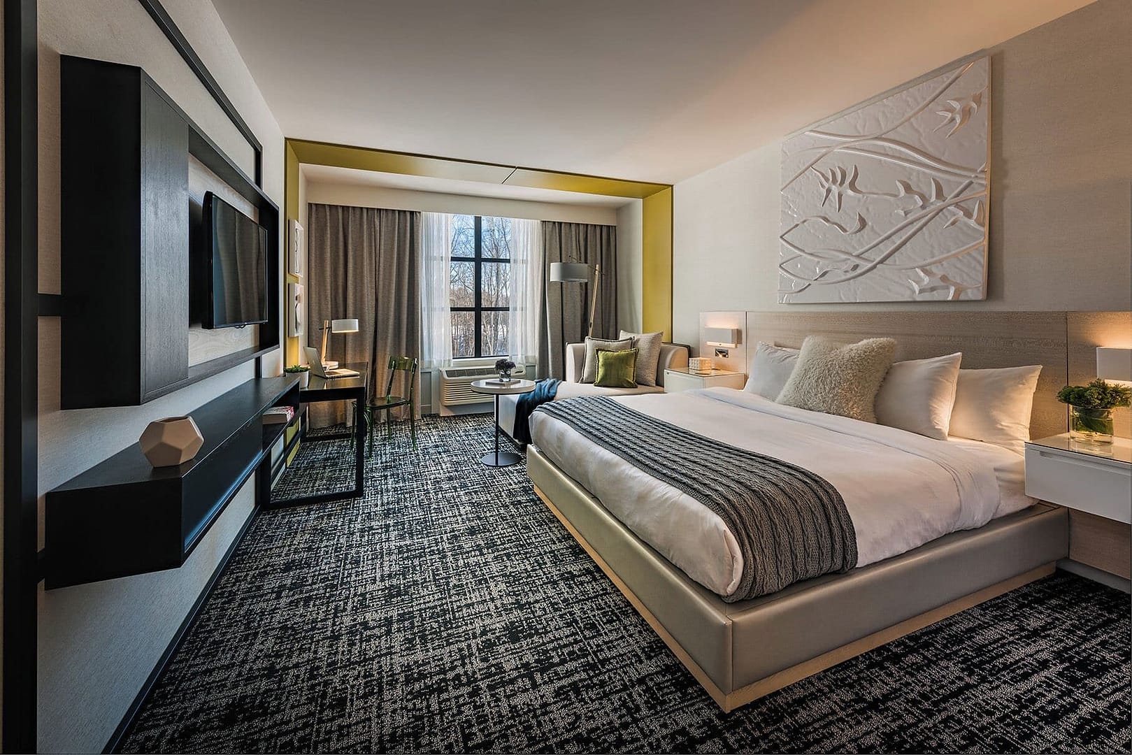 Bedroom view of Hotel Zero Degrees Danbury