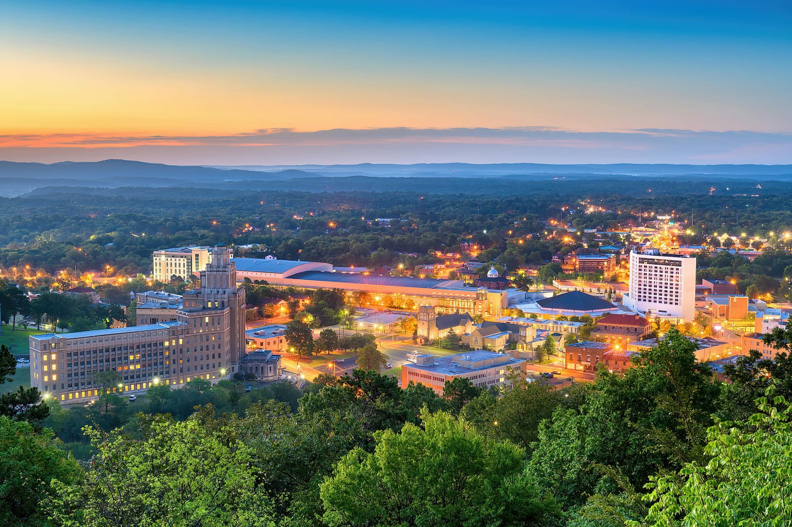 Hot Springs, Arkansas, USA Town Skyline
