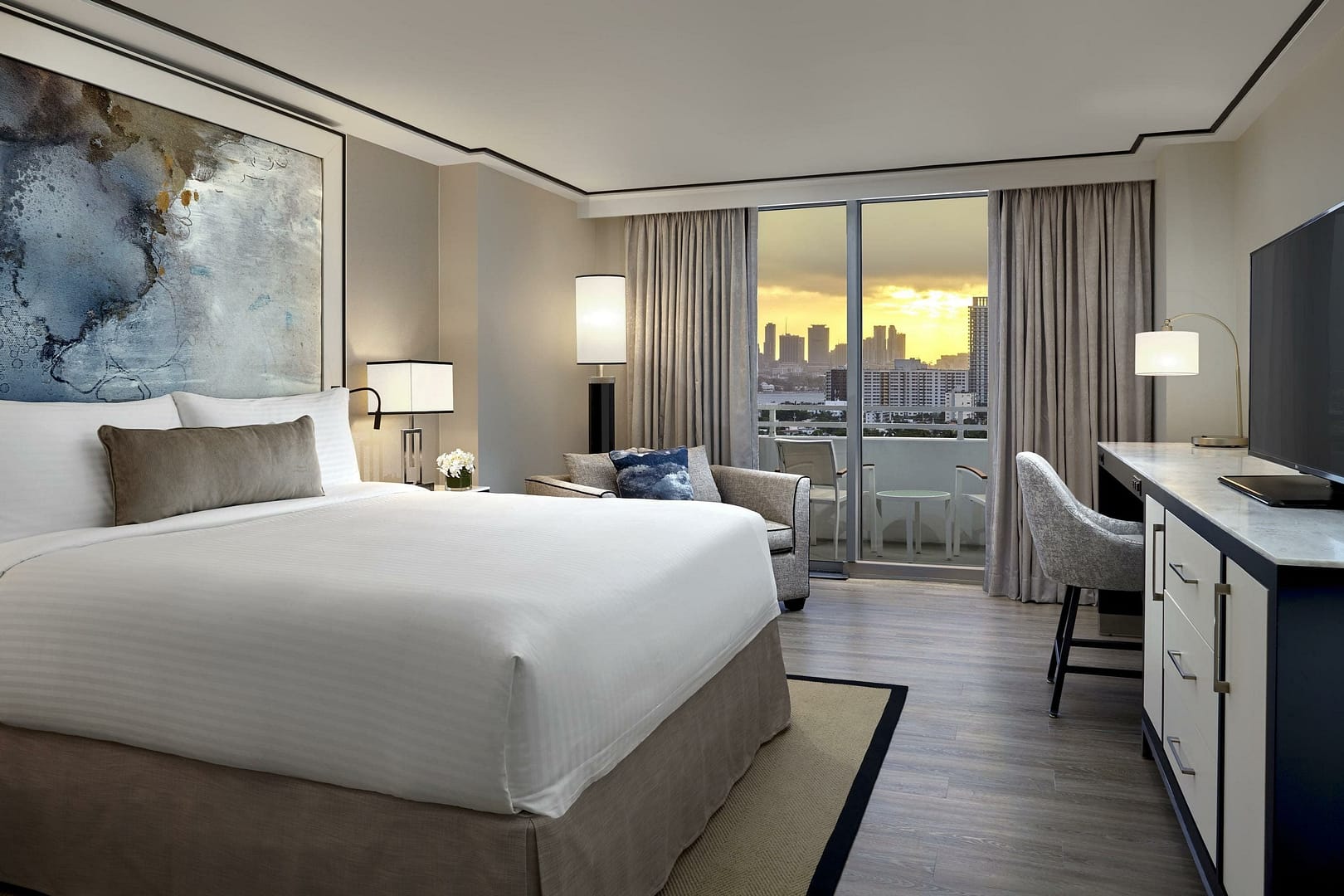Bedroom view of Loews Miami Beach Hotel