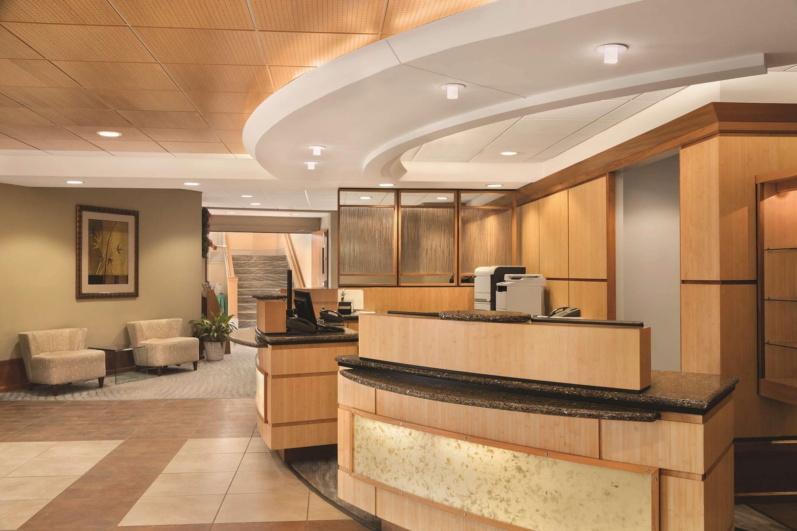 Front desk view of Radisson Hotel Providence Airport