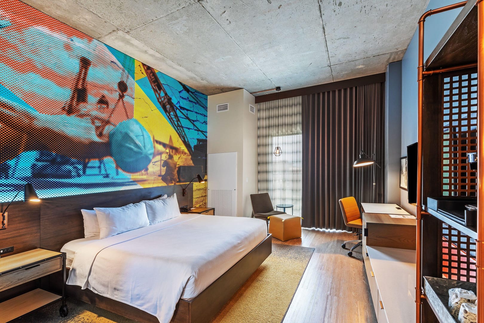 Bedroom view of Hotel Indigo Tulsa Dwtn Entertainment Area