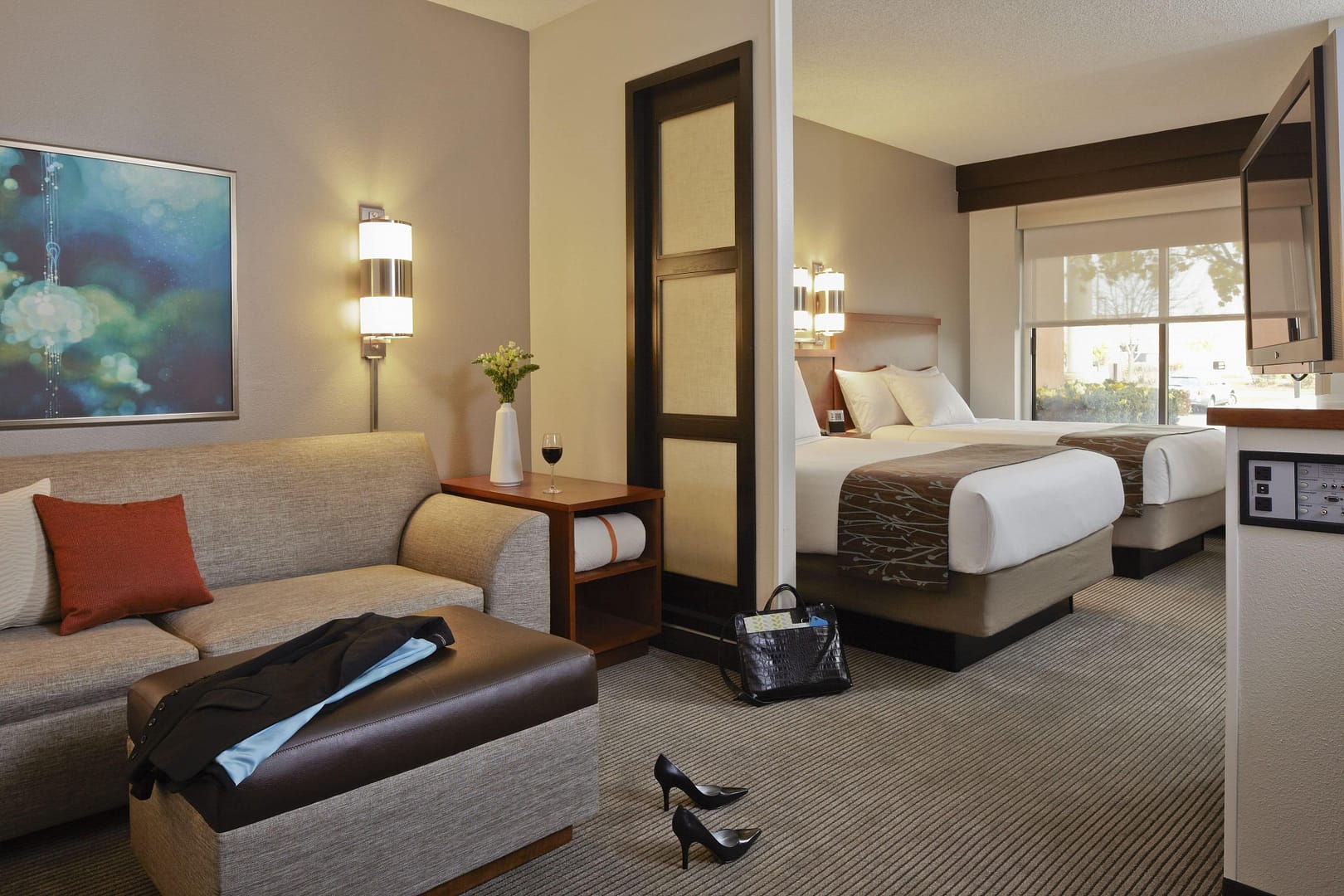 Bedroom view of Homewood Suites by Hilton Oklahoma City Airport