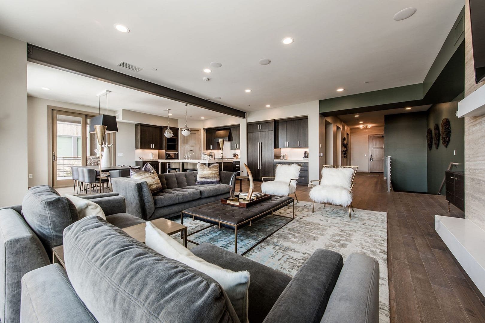 Living room view of Stein Eriksen Residences