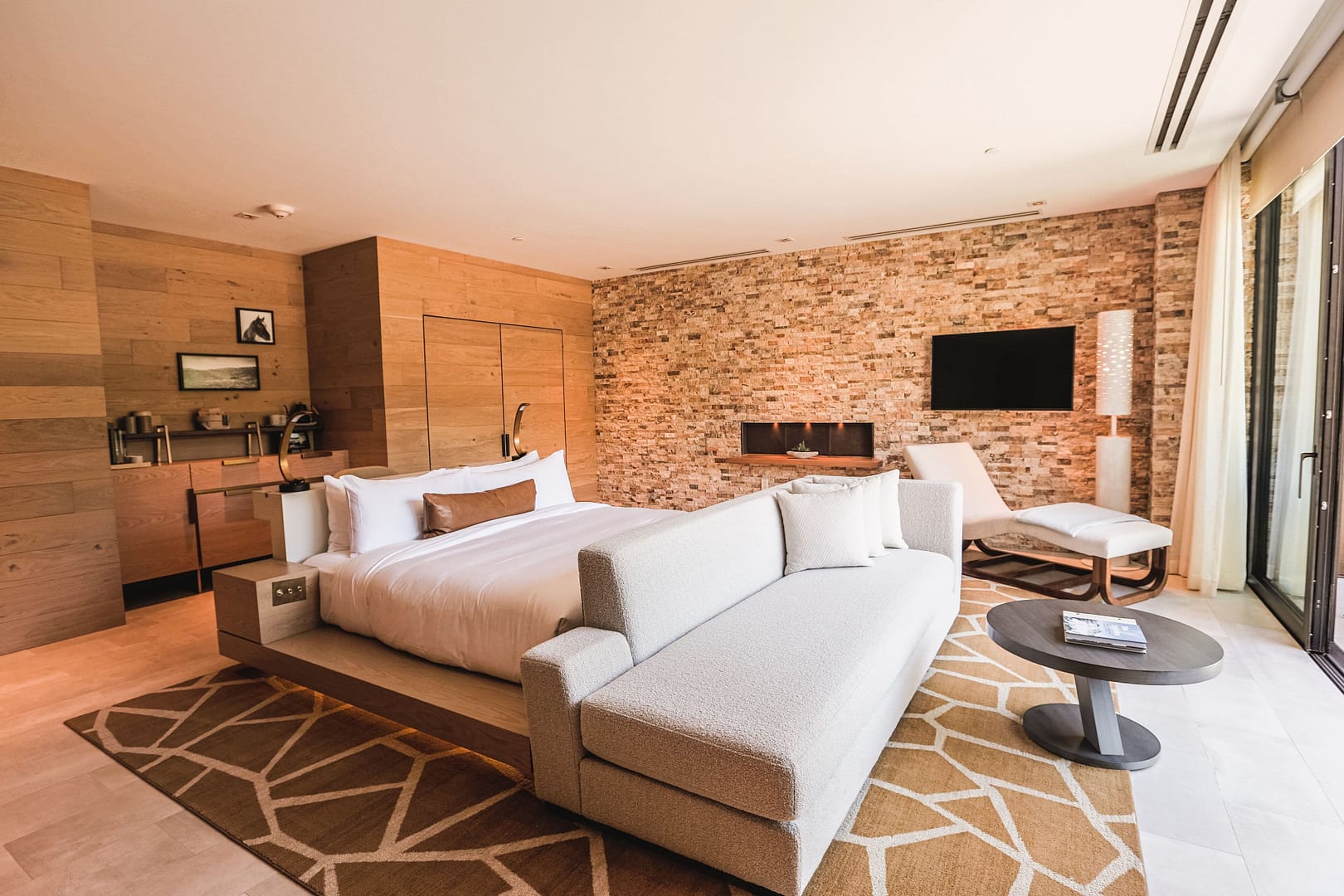 Bedroom view of The Lodge at Blue Sky, Auberge Resorts Collection