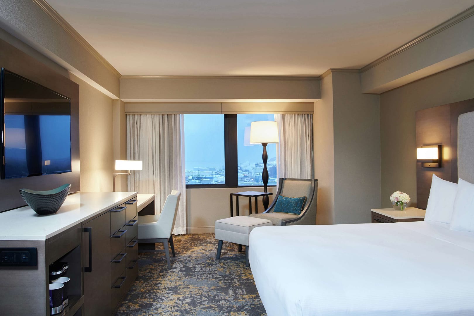 Bedroom view of Hilton Anchorage