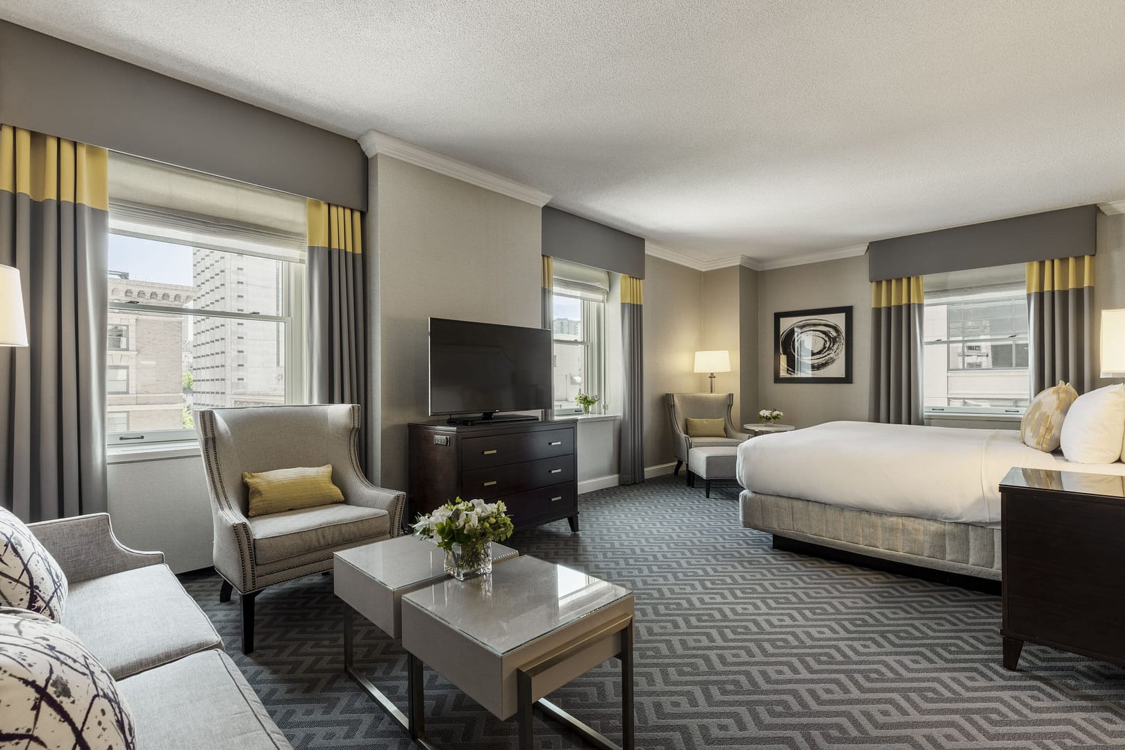 Bedroom view of Fairmont Olympic Hotel, Seattle