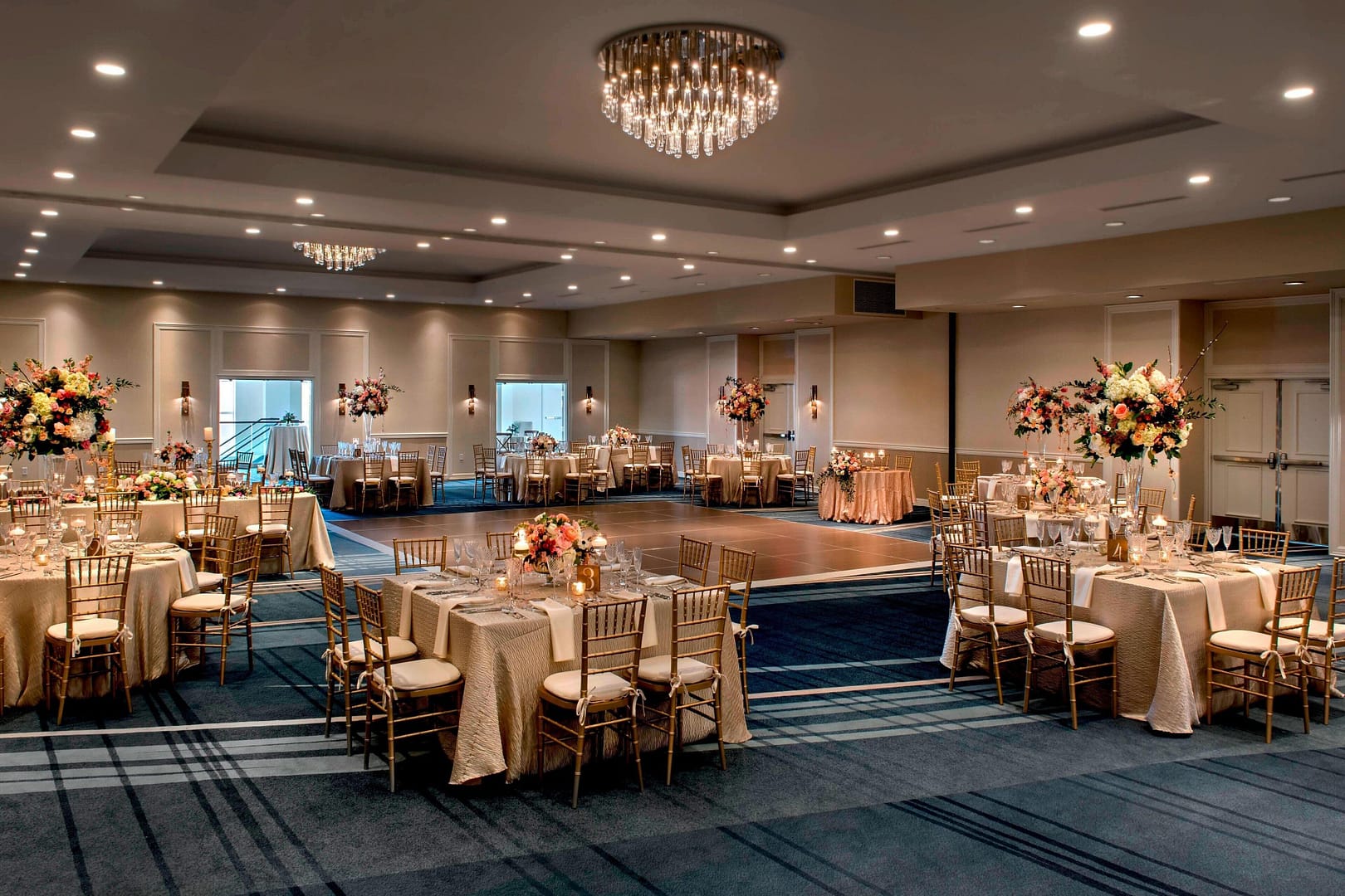 Banquet hall view of Newport Marriott Hotel & Spa