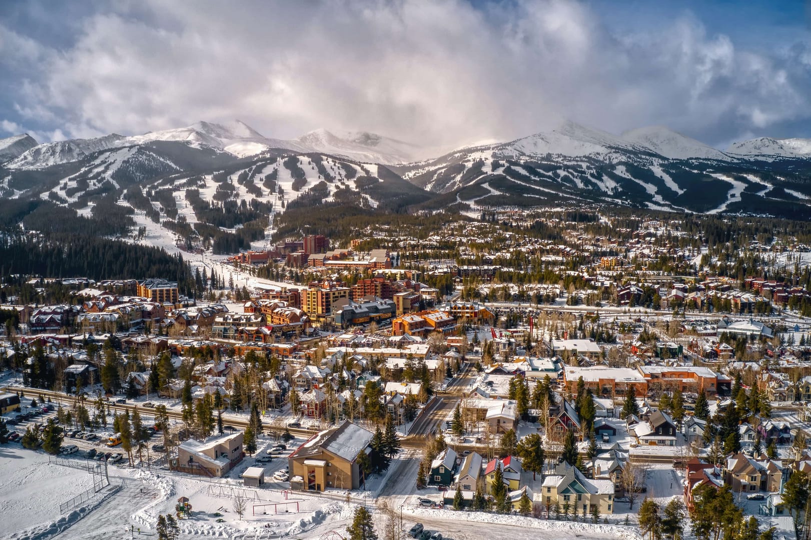 Aerial view of the Ski Town of Breckenridge, Colorado