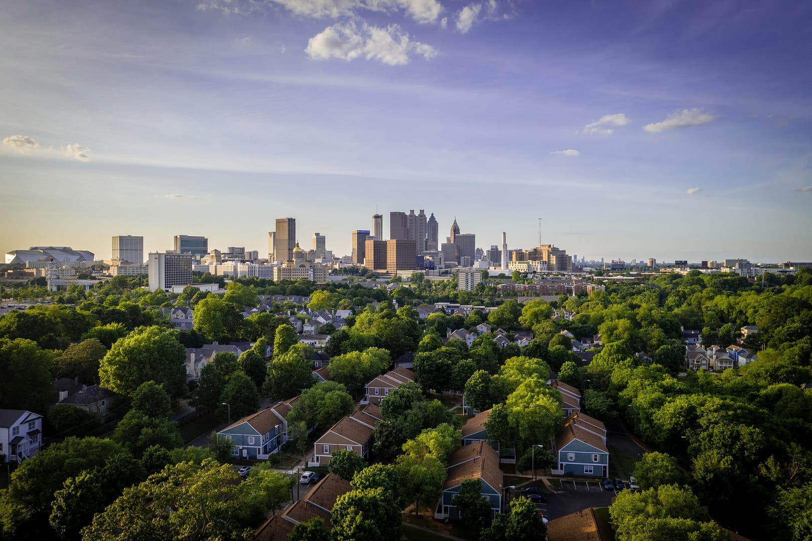 View of downtown Atlanta from surrounding neighborhoods