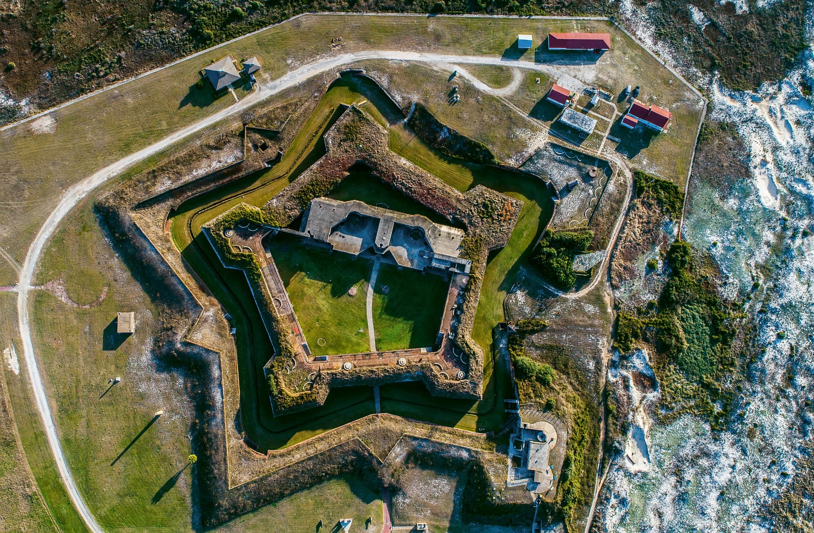 Aerial view of Fort Morgan State Historic Site