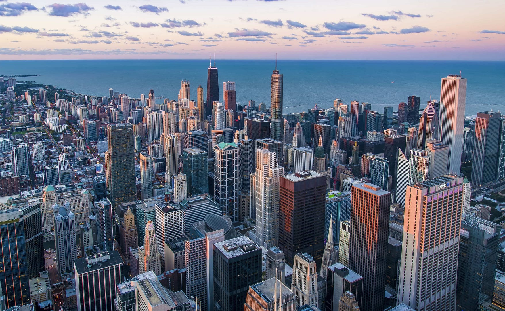 Chicago skyline at dawn