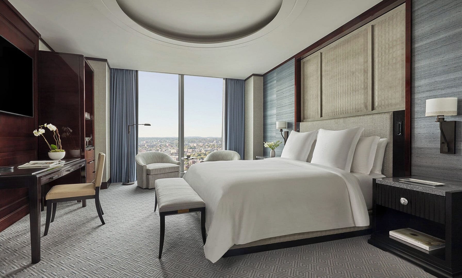 Bedroom view of Four Seasons Hotel One Dalton Street, Boston