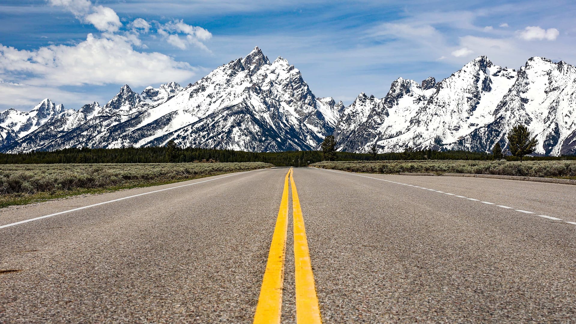 Road in Grand Teton National Park, Wyoming