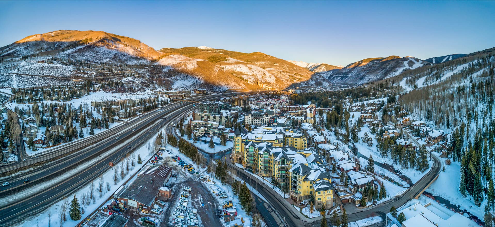 Aerial view of Vail, Colorado, USA