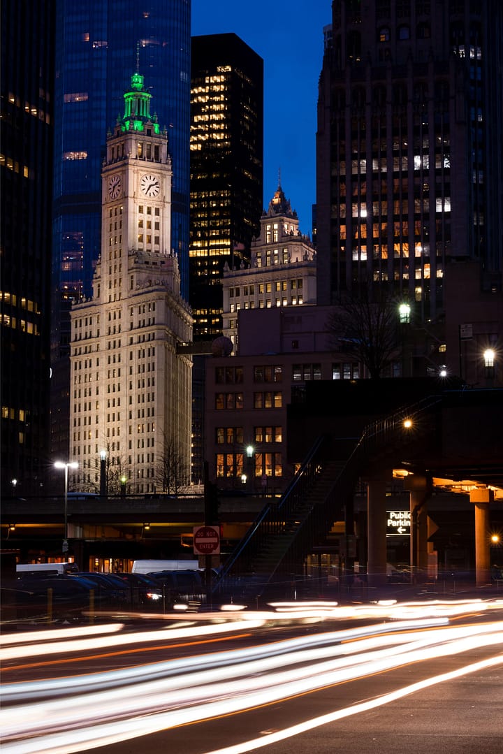 Clock tower in Chicago