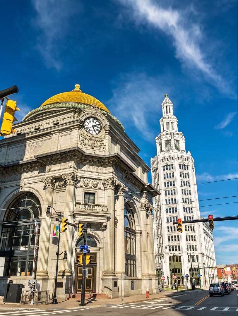 The Buffalo Savings Bank, a historic neoclassical Beaux-Arts building