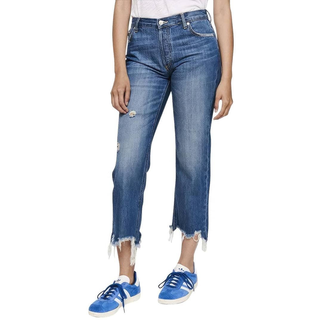 Free People Maggie Mid Rise Straight Jeans