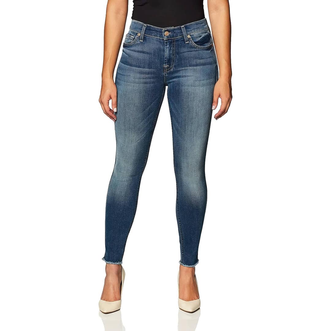 7 For All Mankind Mid Rise Ankle Skinny Jeans