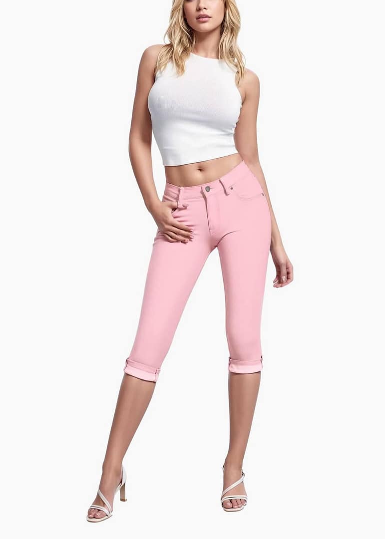 Hybrid & Company Stretchy Slim Fit Denim Capri Jeans