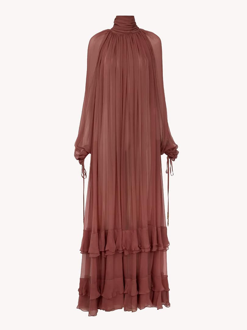 Chloé Gathered Long Dress