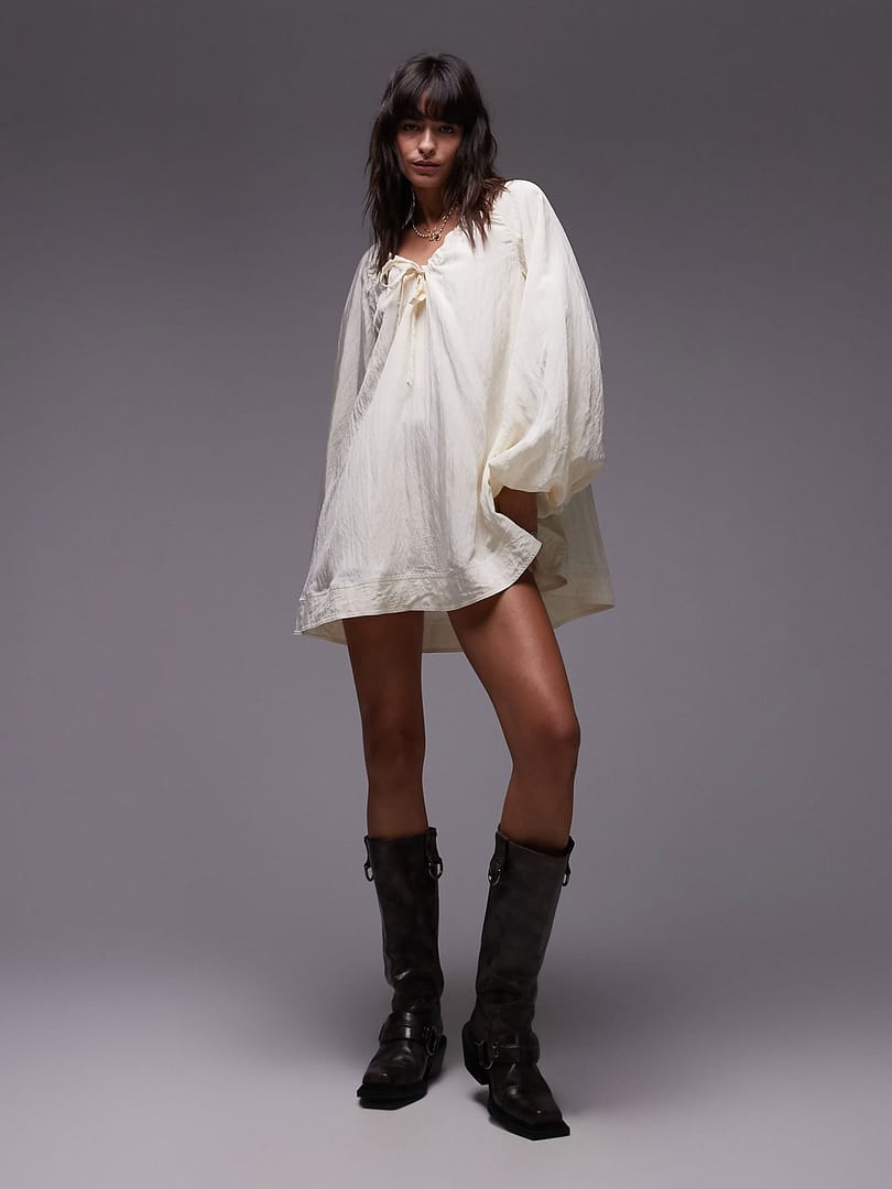 Topshop Tech Mini Trapeze Dress