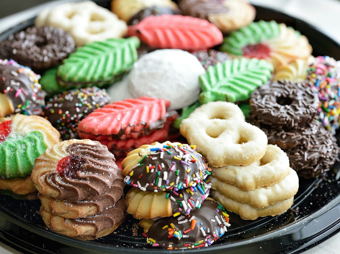 Unique christmas cookies on a plate
