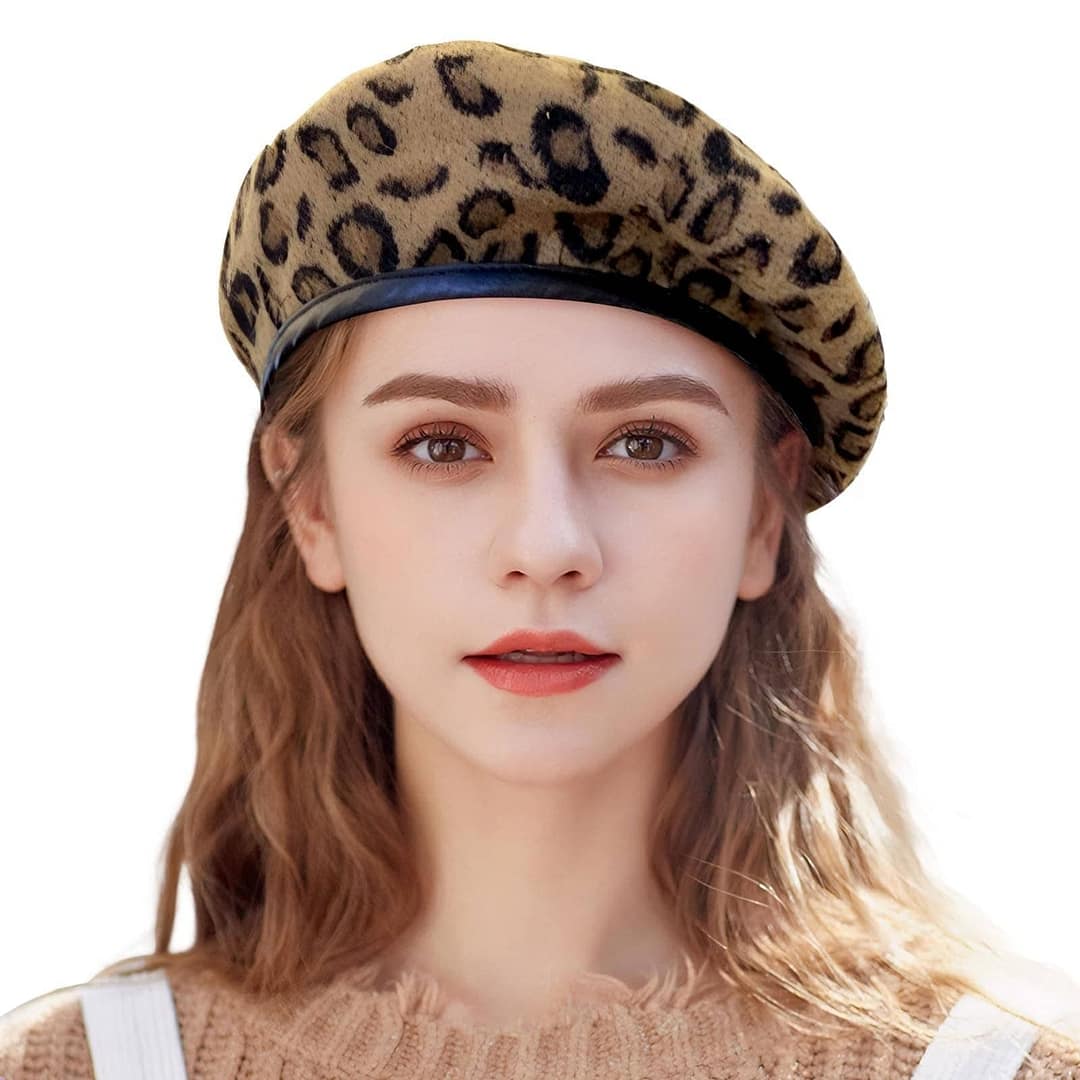 WETOO Leopard Print French Beret
