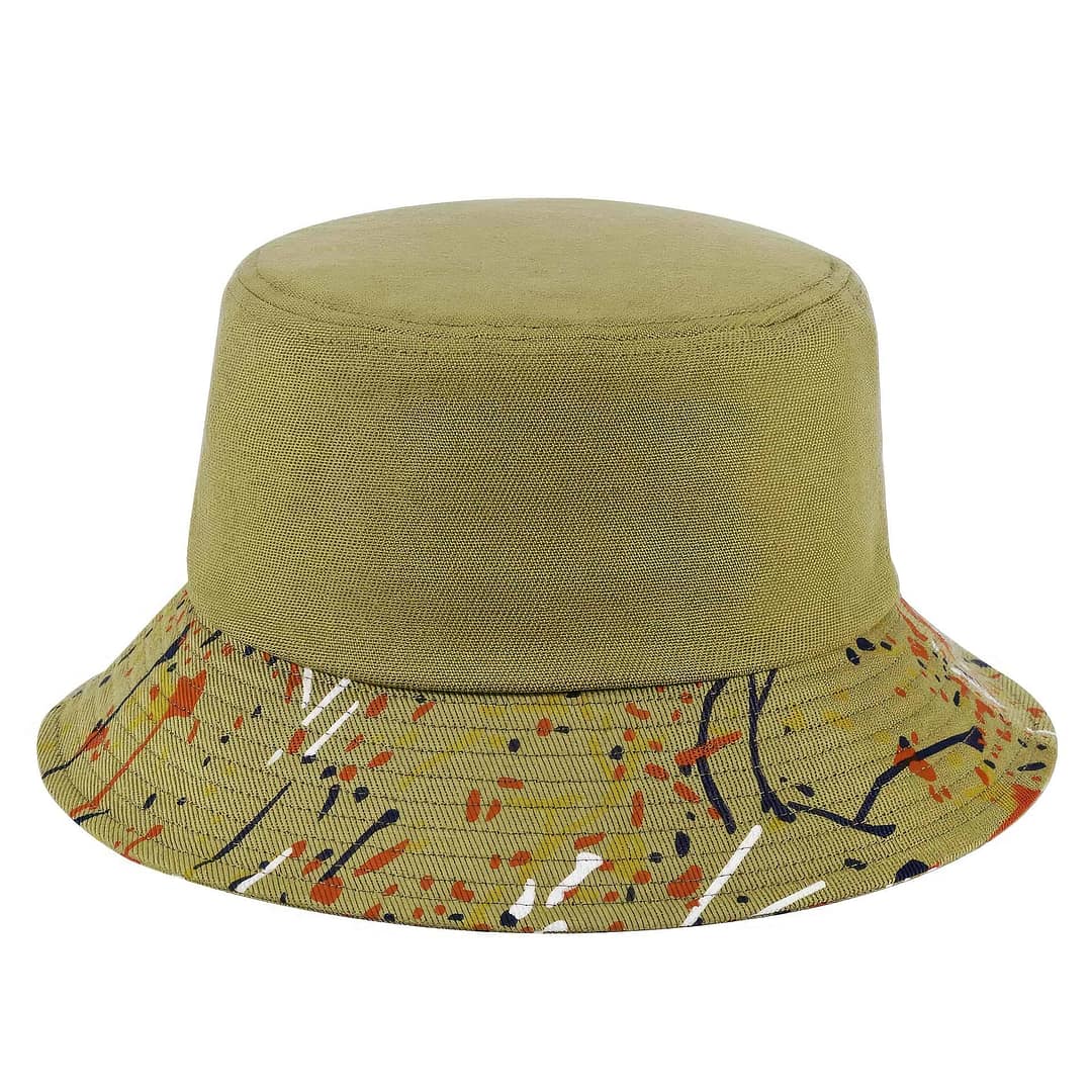 Mix Brown Paint Splatter Print Bucket Hat