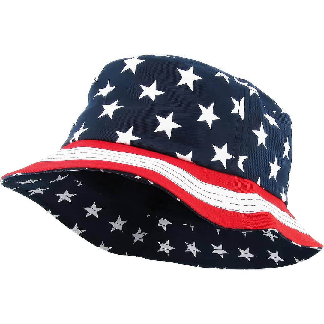 KBETHOS Stars and Stripes Print Bucket Hat