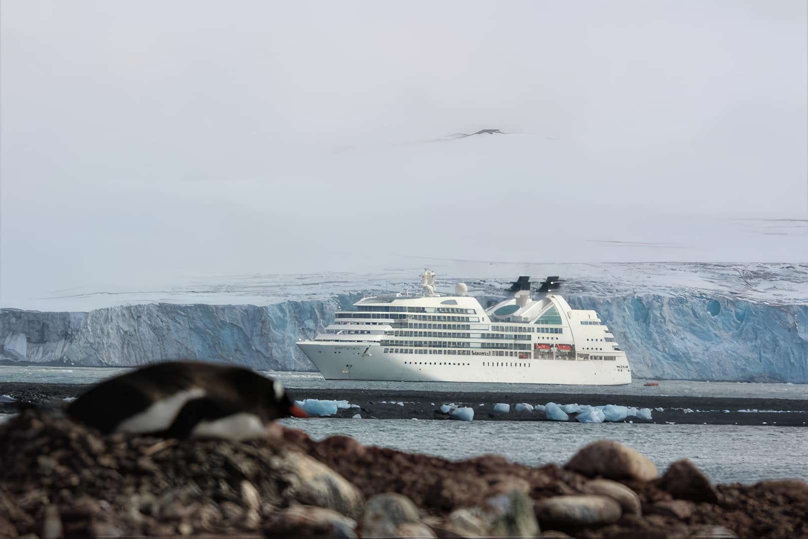 Seabourn cruise ship in Patagonia