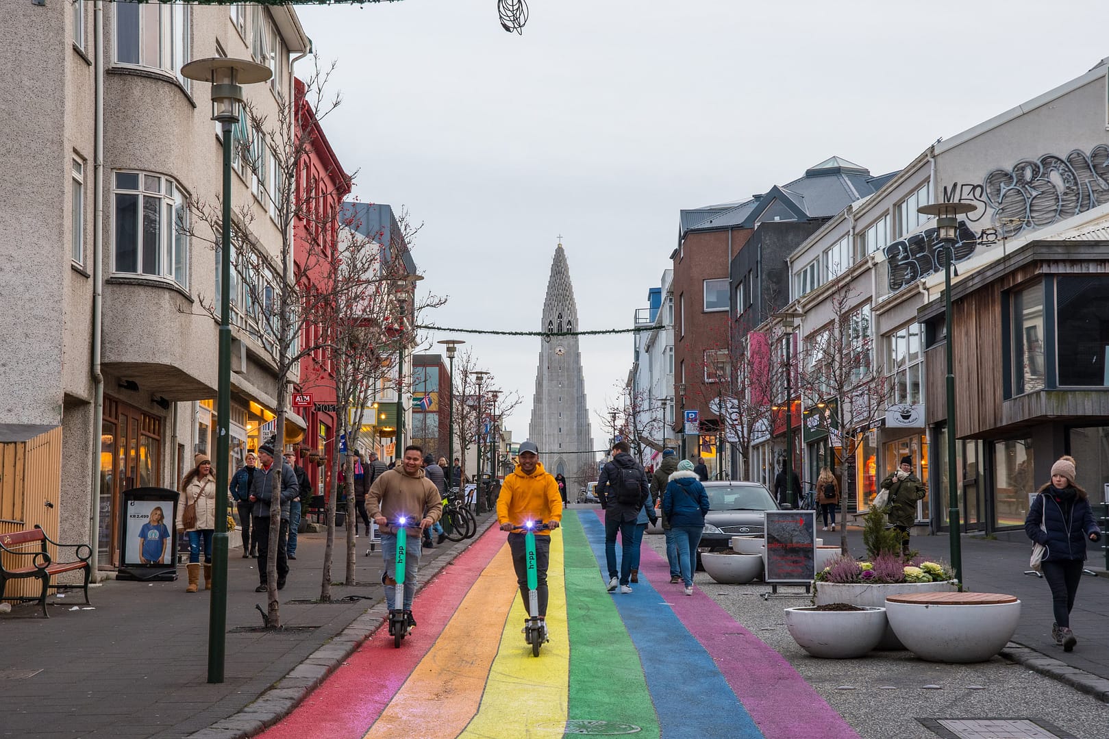 Skólavörðustígur aka Rainbow Street, Reykjavik
