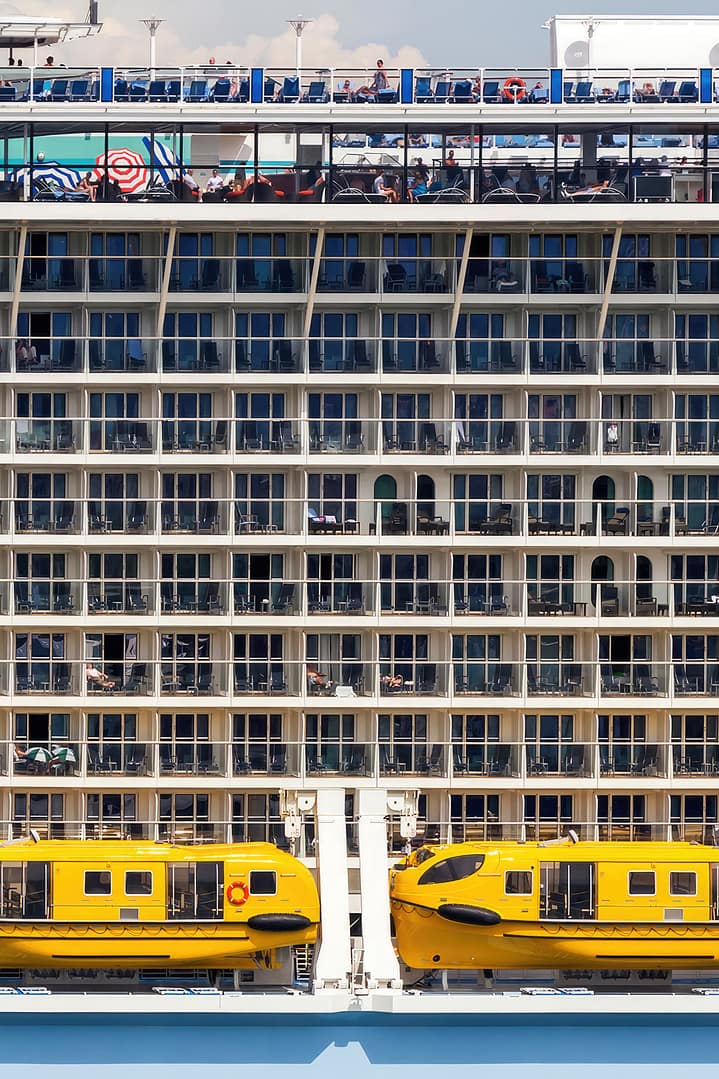 Cabins on a cruise ship